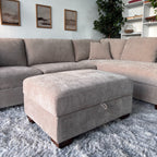 Walsen 3-Piece Taupe Sectional with Storage Ottoman