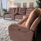 Fabric Barcalounger Carmelo Sectional with Electric Recliners