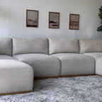 Cream Bouclé Modular Sectional with Ottoman