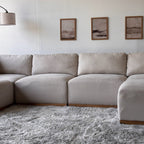 Cream Bouclé Modular Sectional with Ottoman