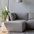 Cream Bouclé Modular Sectional with Ottoman