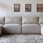Cream Bouclé Modular Sectional with Ottoman