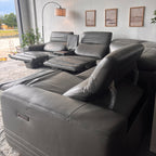 New, In-Box, Aiden & Ivy "Karson" Top Grain Leather Sectional with Power Recliners