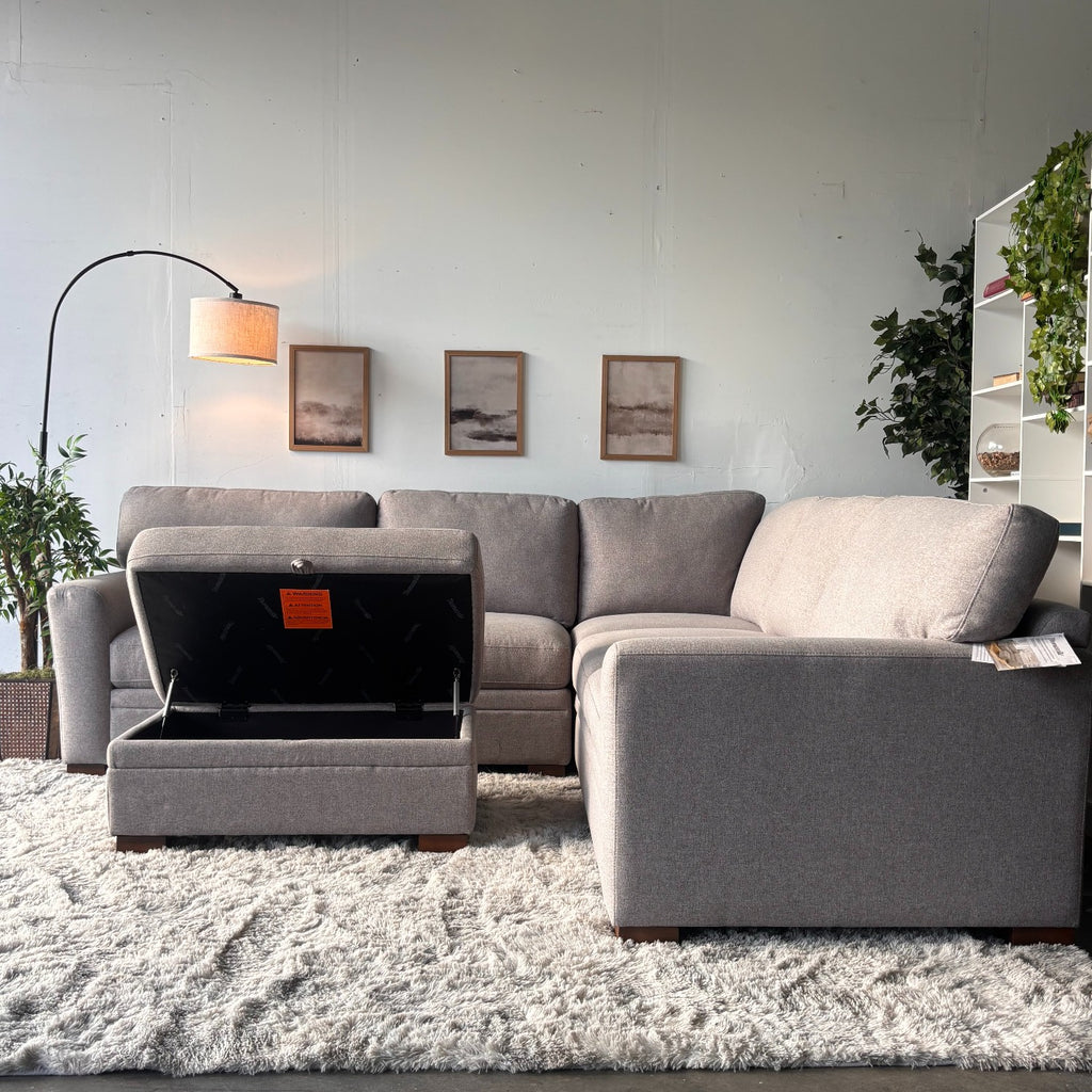 New Gray Thomasville Sectional with Storage Ottoman-FREE Delivery!