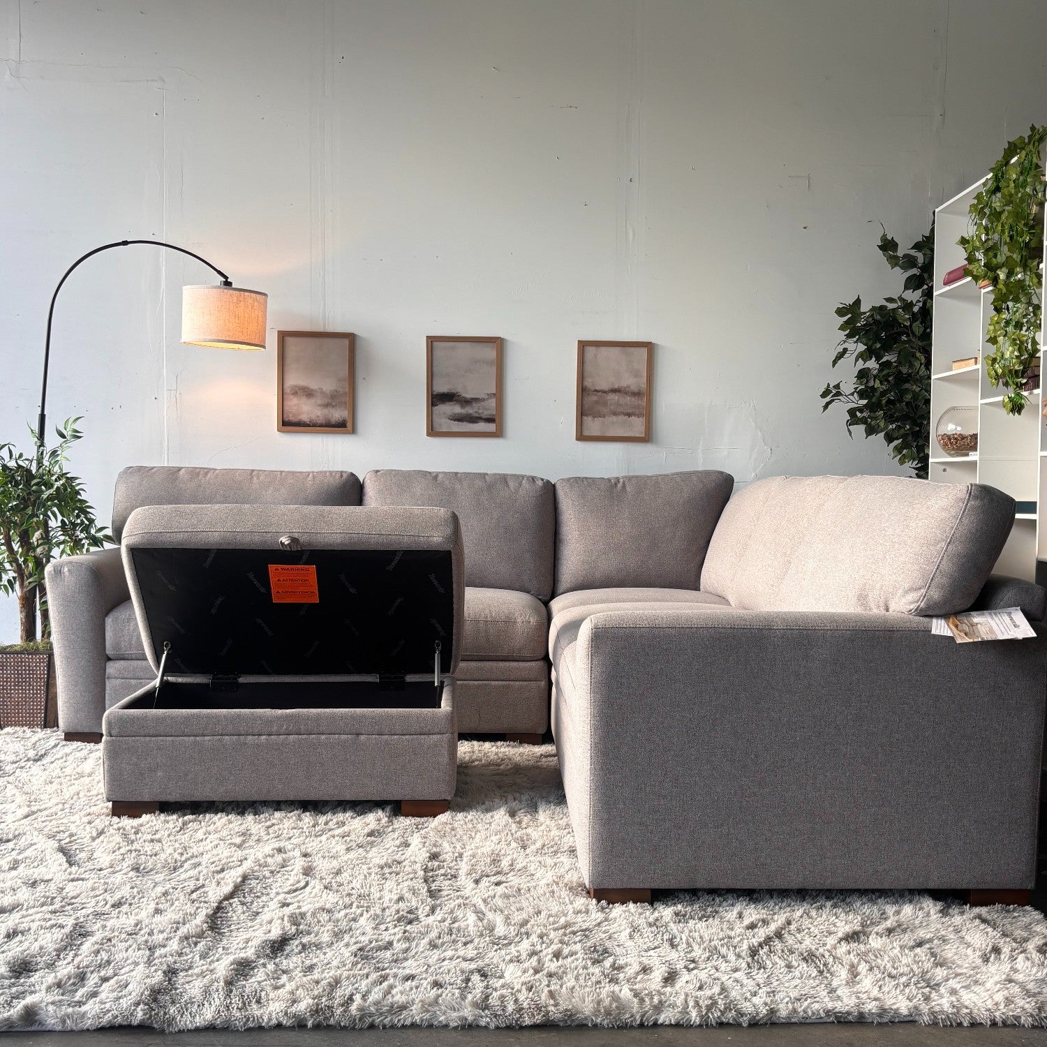 New Gray Thomasville Sectional with Storage Ottoman-FREE Delivery!