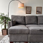 Gray "Luke" Sleeper Sectional with Reversible Storage Chaise