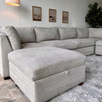 Beige Modular Thomasville "Tisdale" Sectional with Storage Ottoman - Modular Comfort