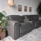New, In-Box, Aiden & Ivy "Karson" Top Grain Leather Sectional with Power Recliners