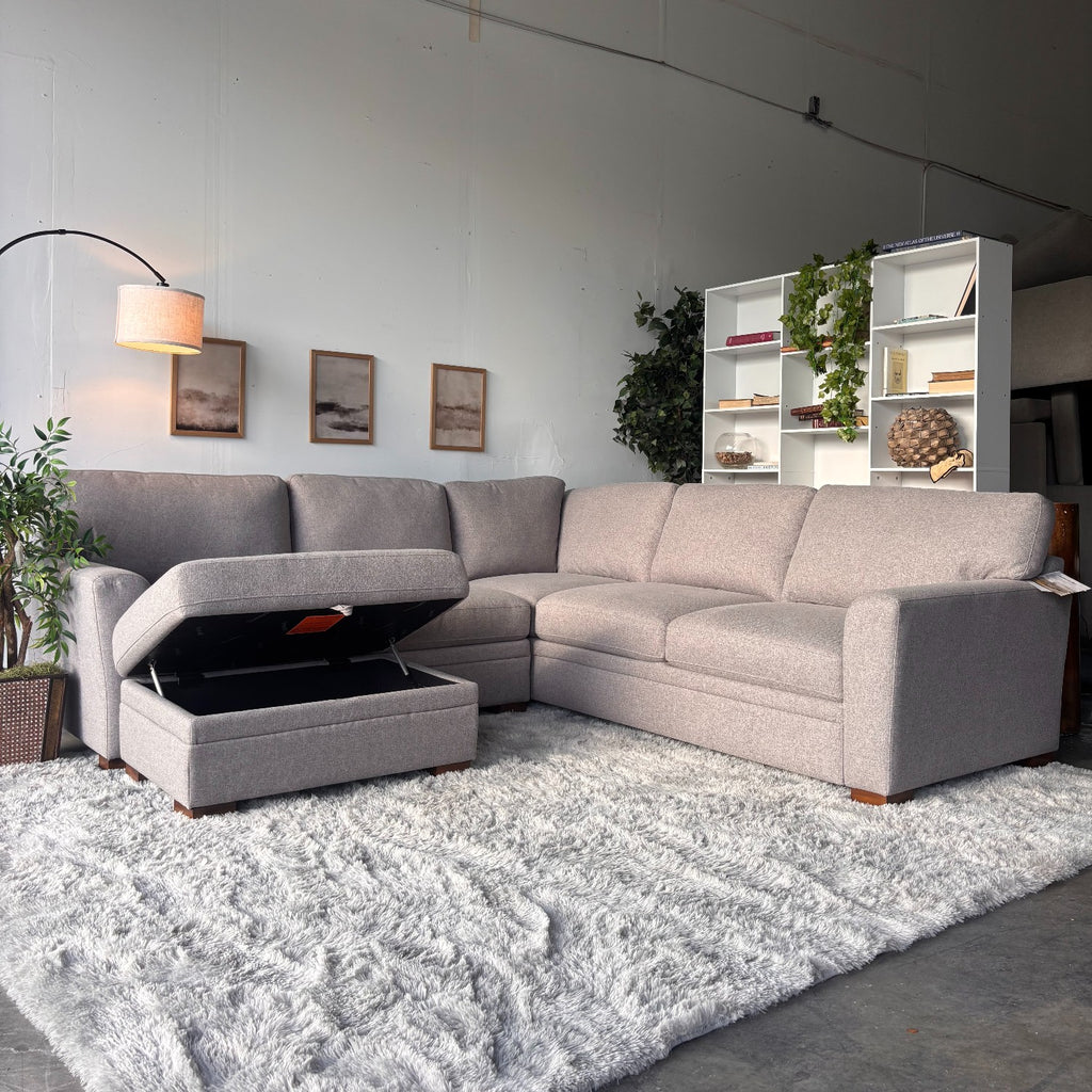 New Gray Thomasville Sectional with Storage Ottoman-FREE Delivery!