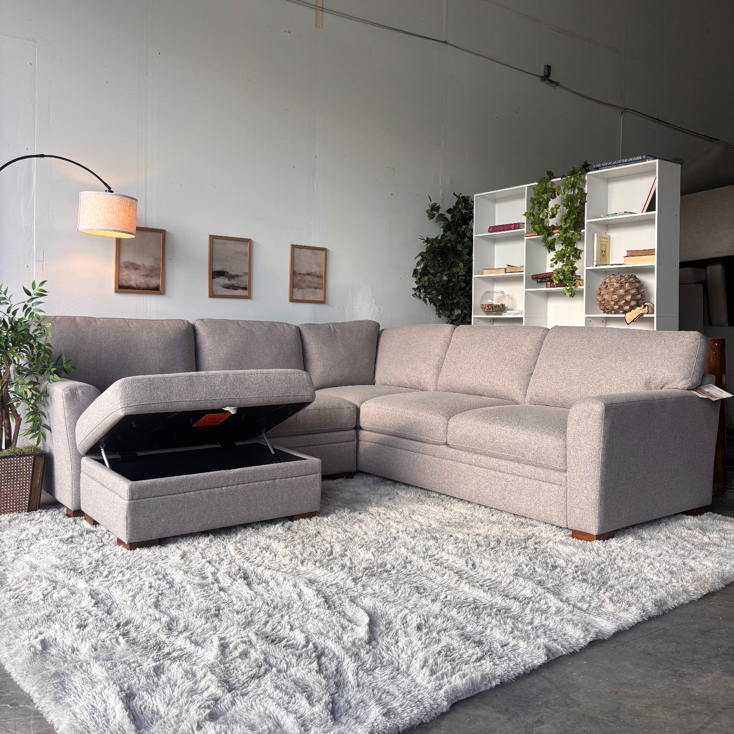 New Gray Thomasville Sectional with Storage Ottoman-FREE Delivery!