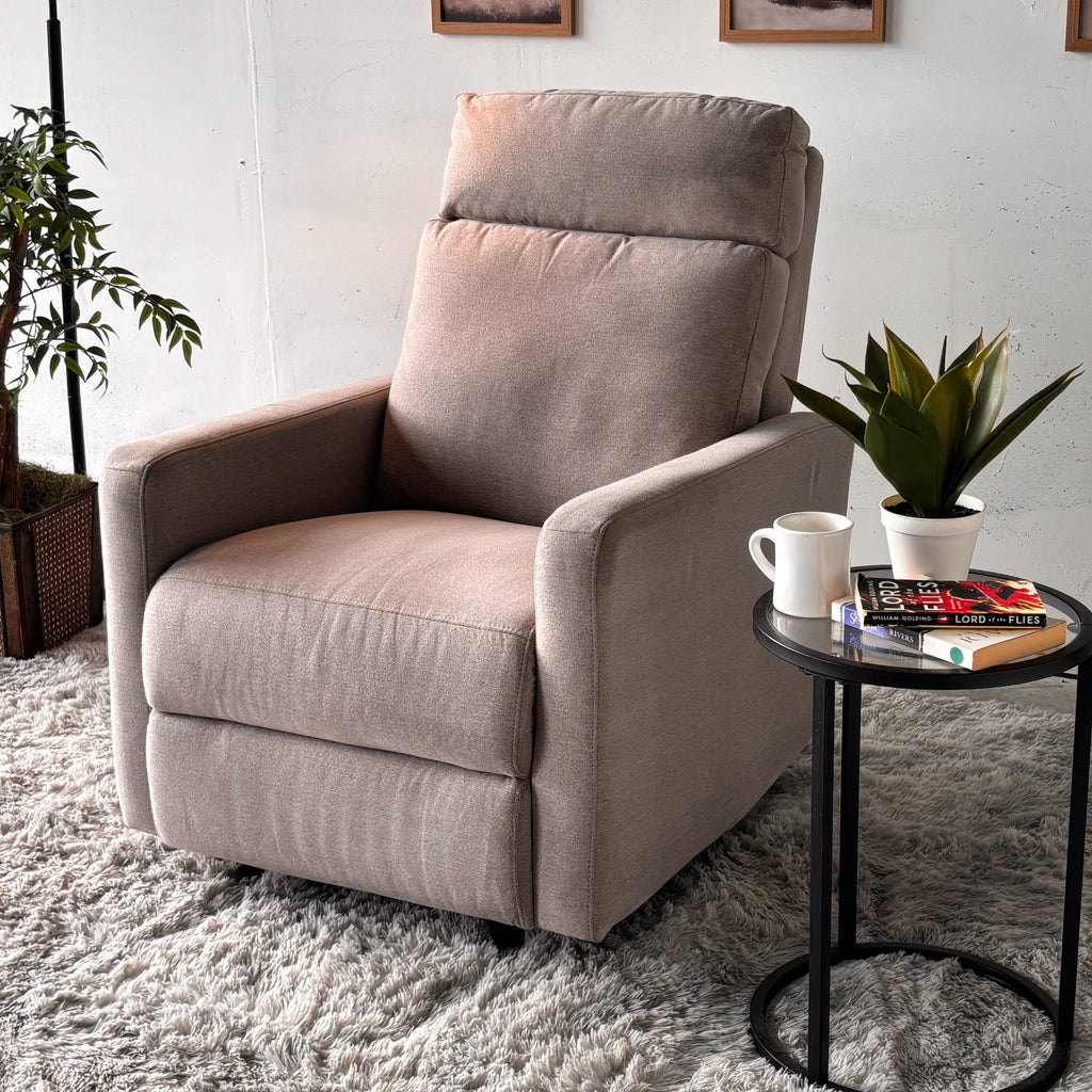 Fabric Power Recliner with LED Lights