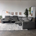 New, In-Box, Aiden & Ivy "Karson" Top Grain Leather Sectional with Power Recliners