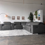 New, In-Box, Aiden & Ivy "Karson" Top Grain Leather Sectional with Power Recliners
