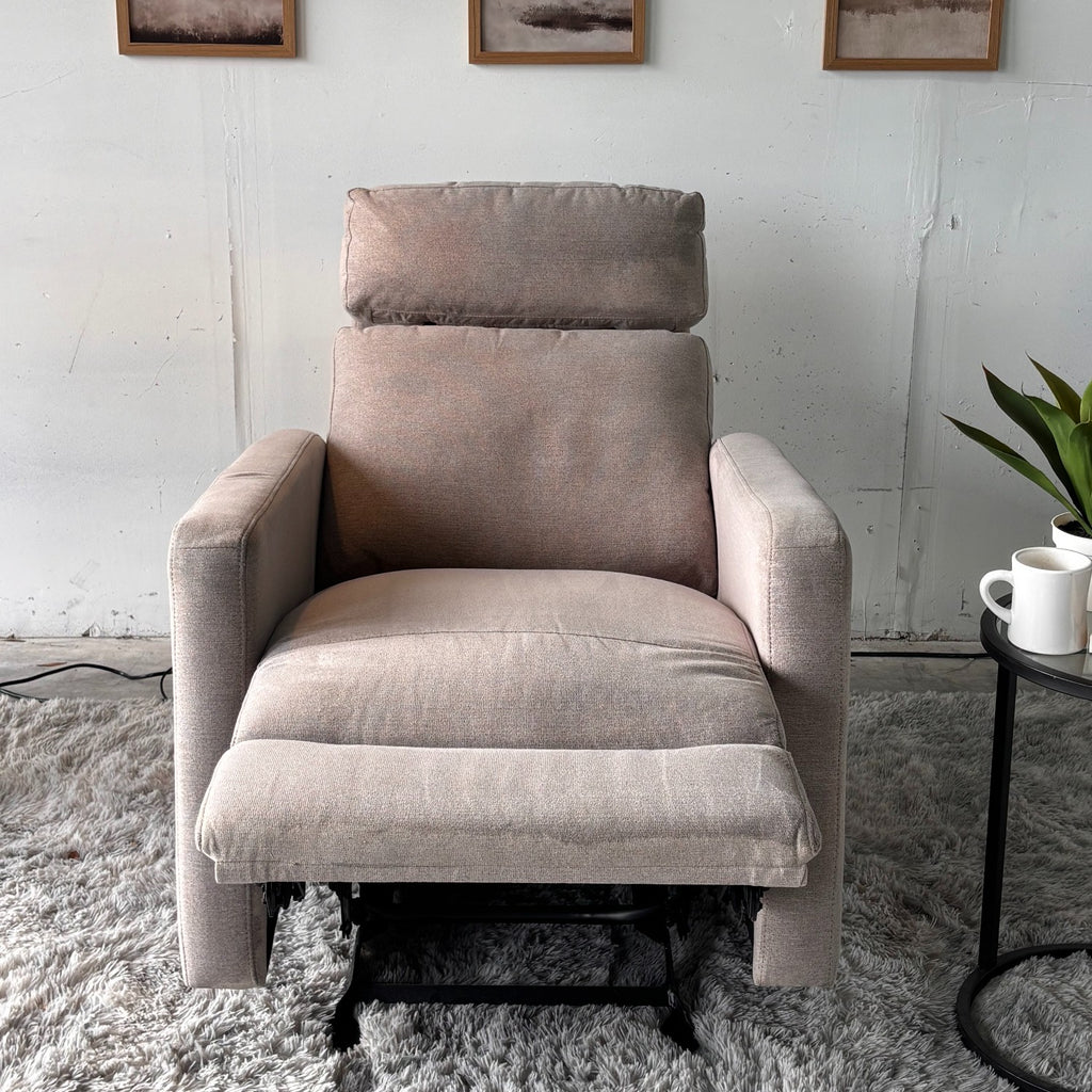 Fabric Power Recliner with LED Lights