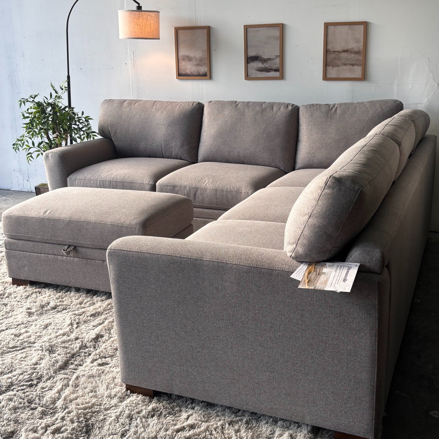 New Gray Thomasville Sectional with Storage Ottoman-FREE Delivery!
