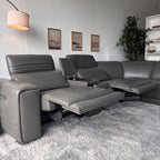 New, In-Box, Aiden & Ivy "Karson" Top Grain Leather Sectional with Power Recliners