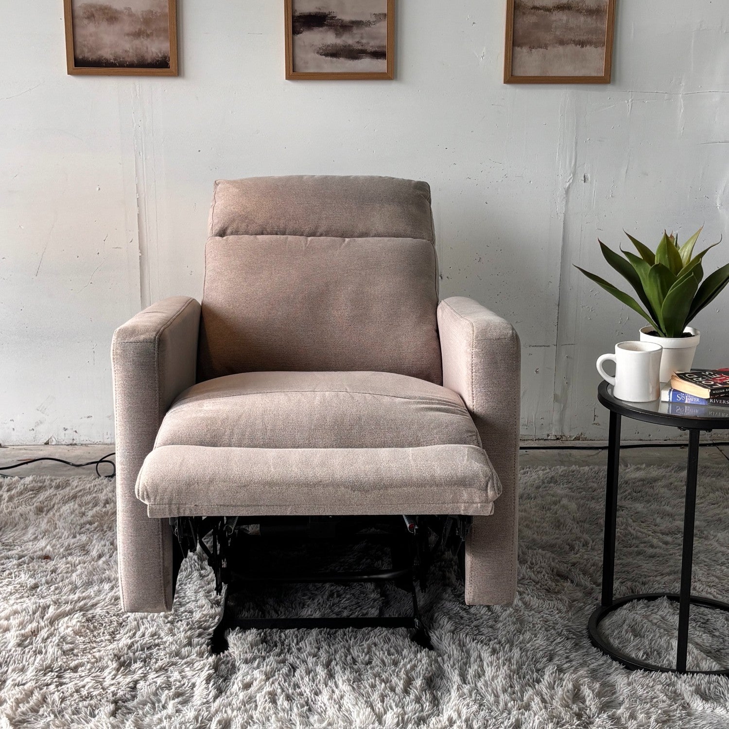 Fabric Power Recliner with LED Lights