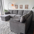 Gray "Luke" Sleeper Sectional with Reversible Storage Chaise