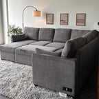 Gray "Luke" Sleeper Sectional with Reversible Storage Chaise