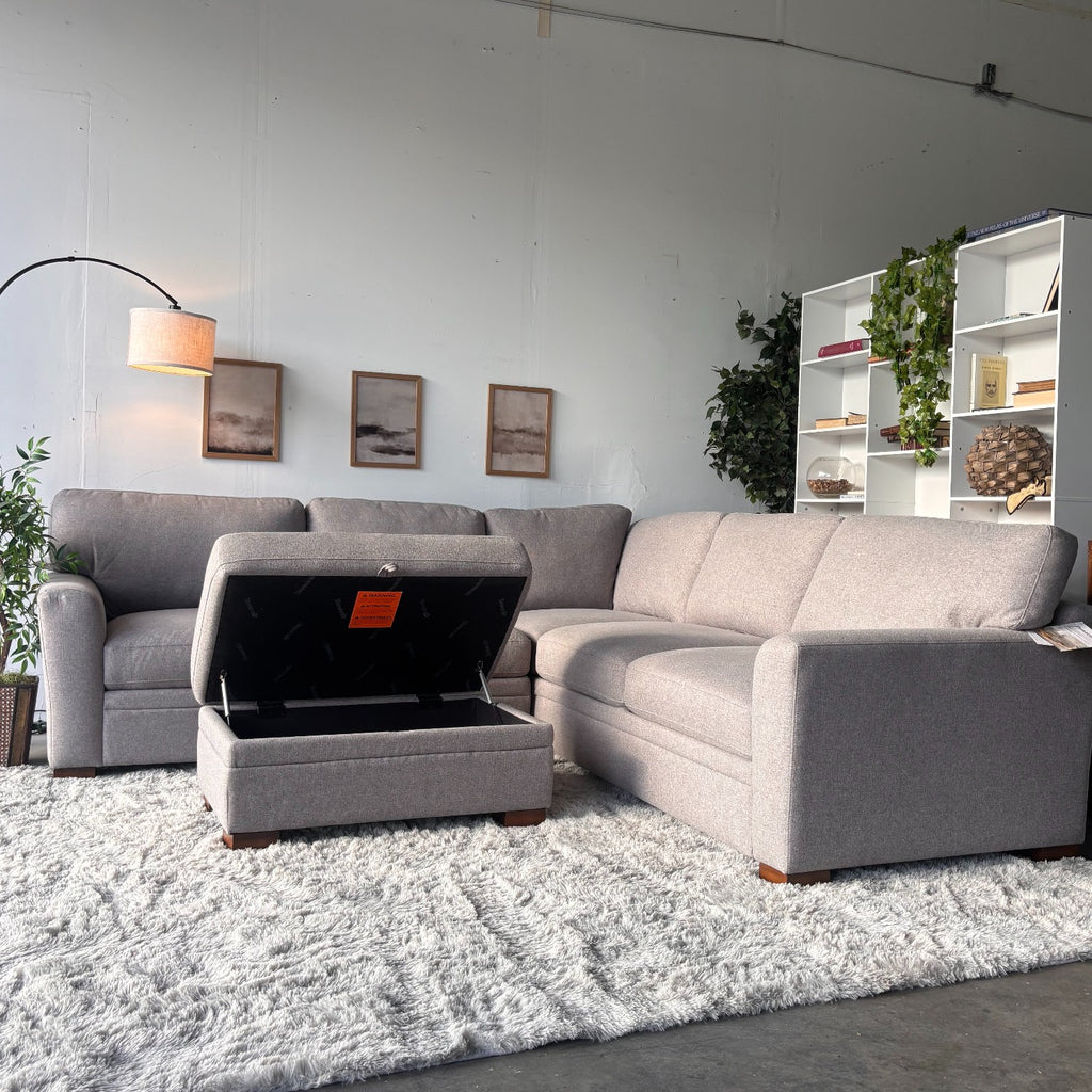 New Gray Thomasville Sectional with Storage Ottoman-FREE Delivery!