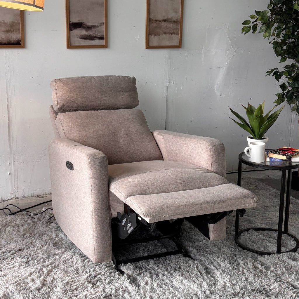 Fabric Power Recliner with LED Lights