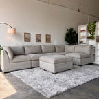 Beige Modular Thomasville "Tisdale" Sectional with Storage Ottoman - Modular Comfort