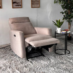Fabric Power Recliner with LED Lights