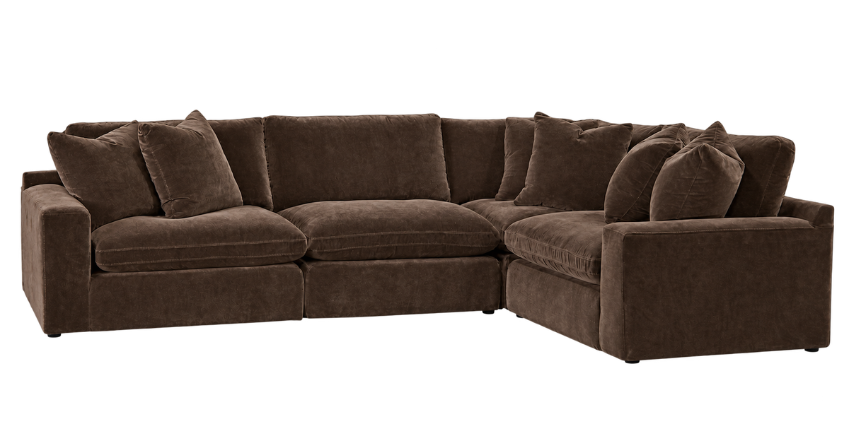 Monaco 4-Piece L-Shaped Sectional in Bittersweet — configuration angle 6, transparent background