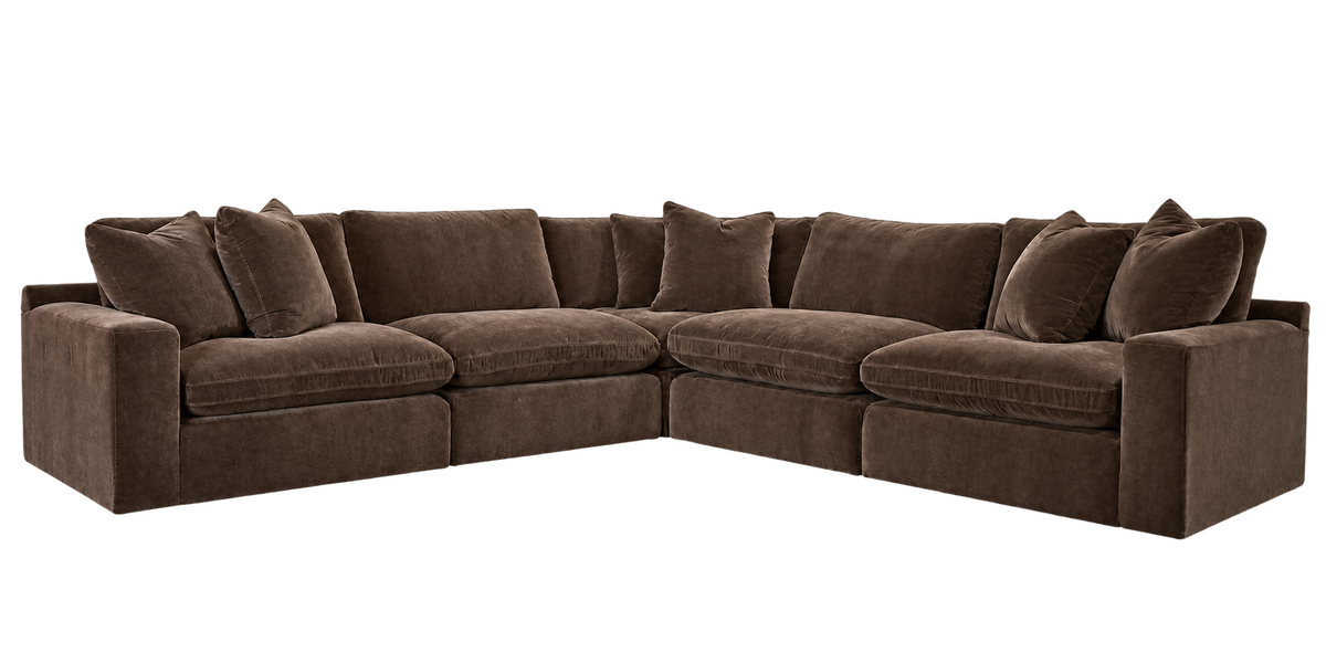 Monaco 5-Piece Corner Sectional in Bittersweet — configuration angle 5, transparent background