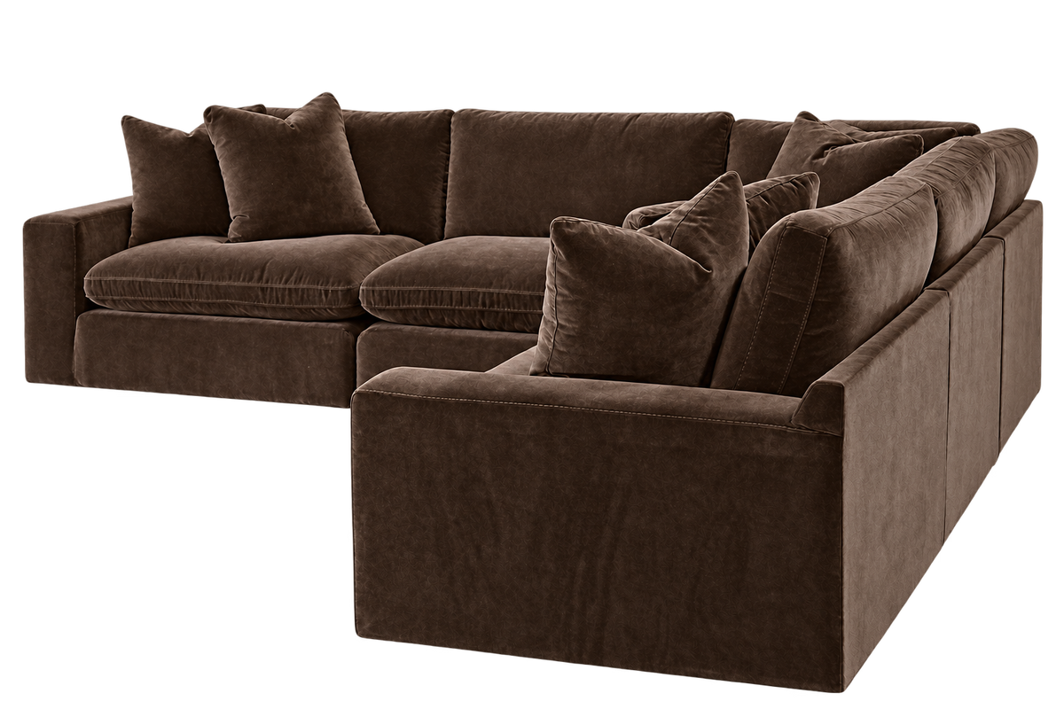 Monaco 5-Piece Corner Sectional in Bittersweet — configuration angle 6, transparent background