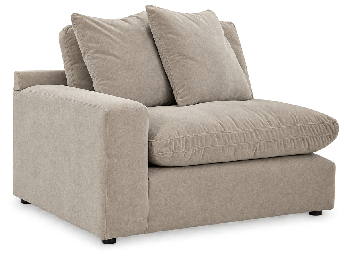 Monaco 2-Piece Loveseat in Pebble — seat detail 2, transparent background