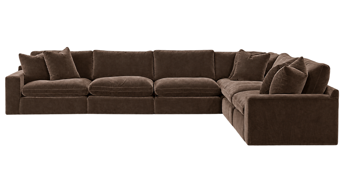Monaco 6-Piece L-Shaped Sectional in Bittersweet — configuration angle 5, transparent background
