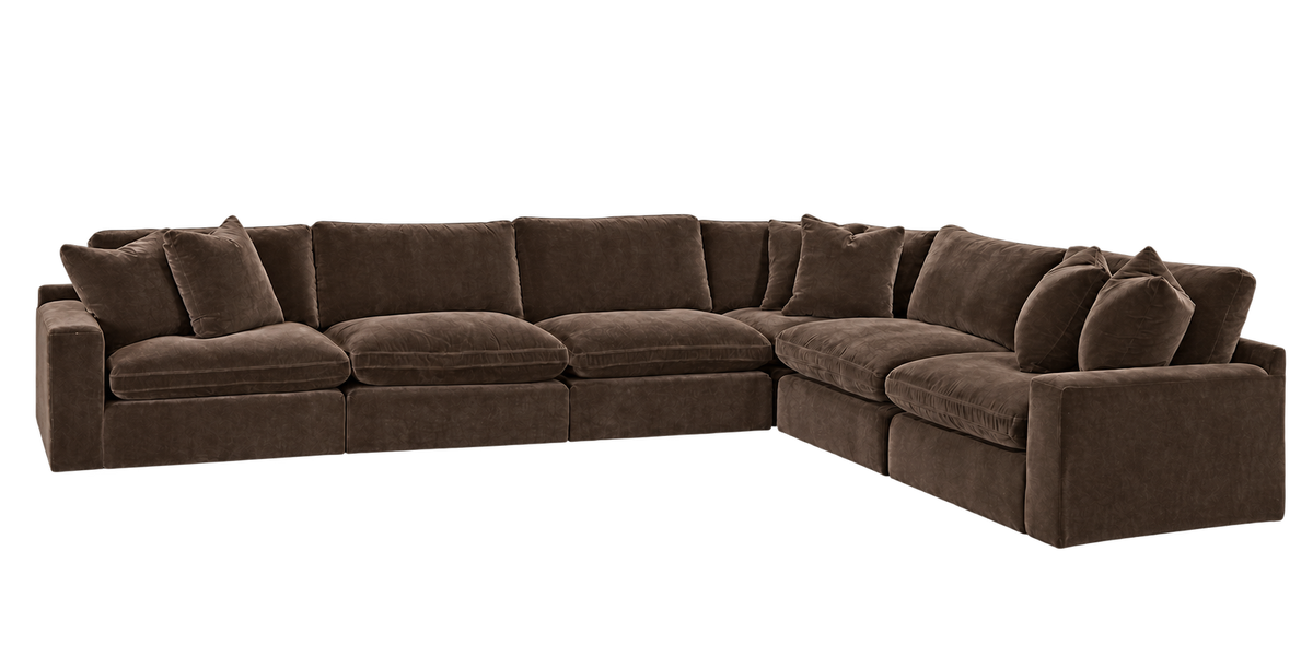 Monaco 6-Piece L-Shaped Sectional in Bittersweet — configuration angle 6, transparent background