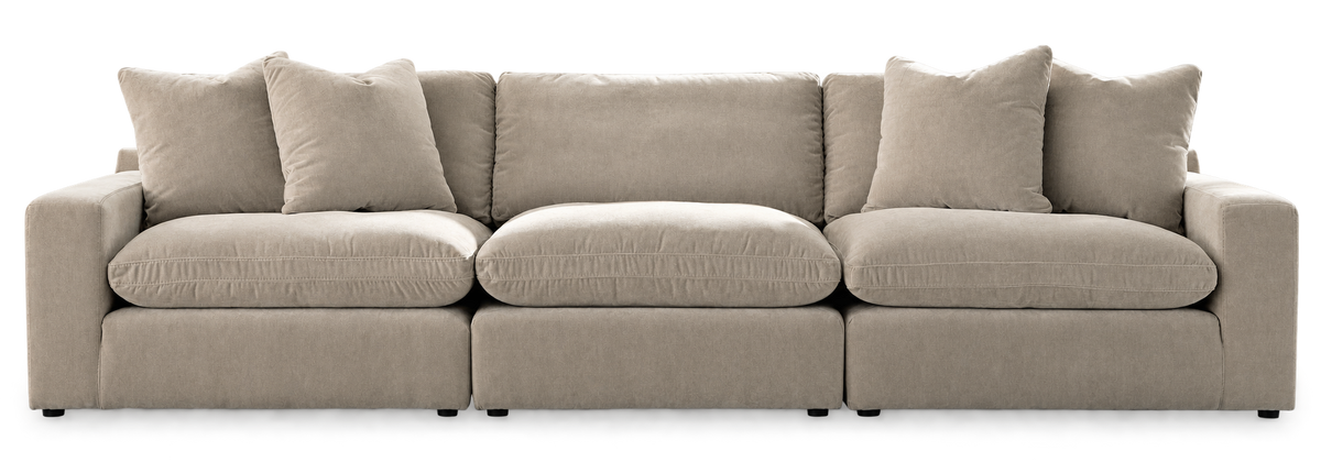 Monaco 3-Piece Sofa in Pebble — configuration angle 1, transparent background