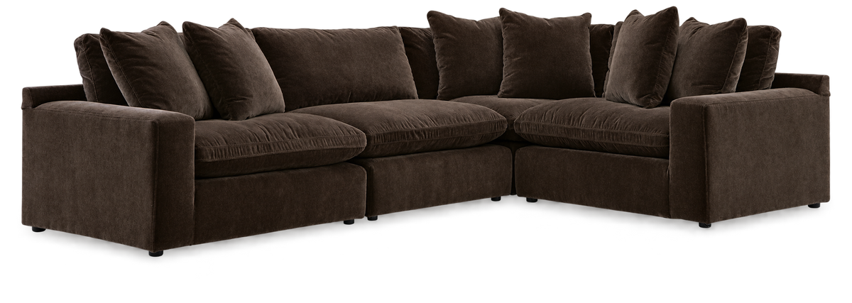 Monaco 4-Piece L-Shaped Sectional in Bittersweet — configuration angle 5, transparent background